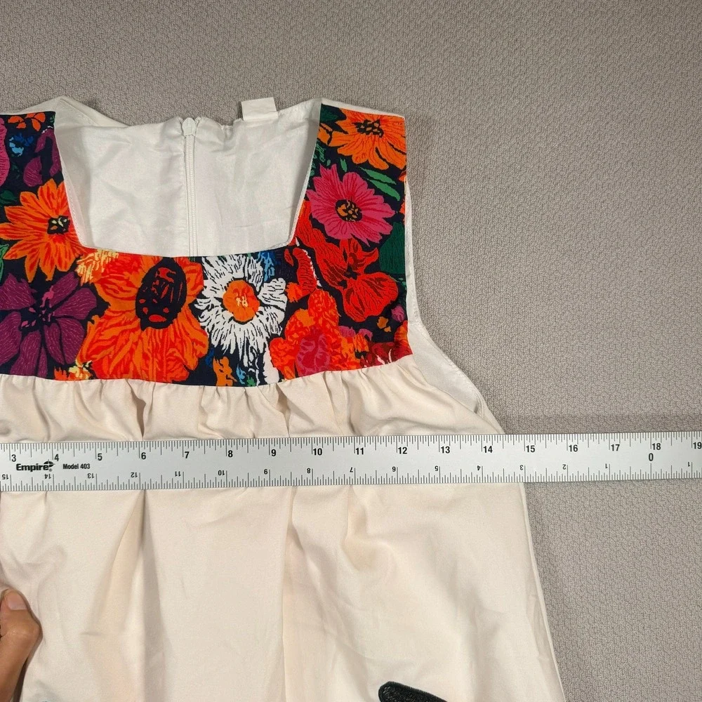 Mini Taylor Pumpkin Floral Embroidered Dress 7-8Y Girls Cream Halloween Fall